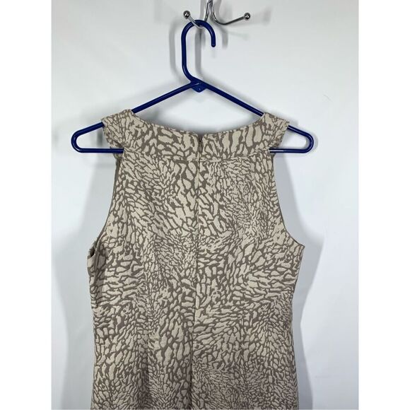 Banana Republic Women's Animal Pattern Sleeveless Split Neck Sheath Dress Size 6 - Picture 10 of 10